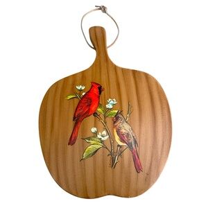 Vintage Formica Cardinal Bird Cutting Board Wall Hanging Decor